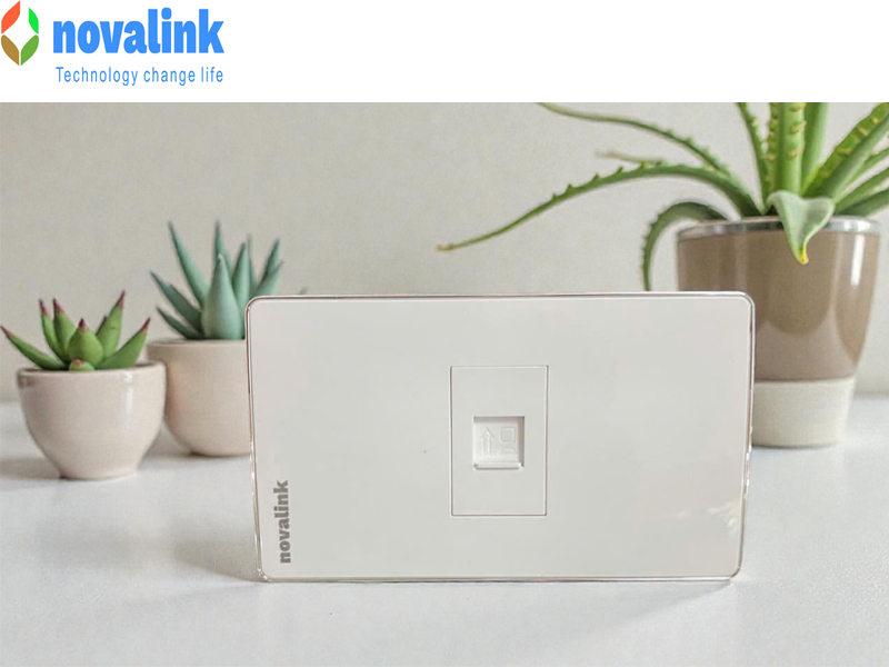 Bộ ổ cắm mạng cat6 1 cổng ch&iacute;nh h&atilde;ng Novalink